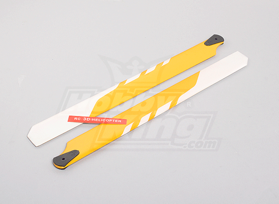 325mm Holz Haupt Blades (Gelb / Weiß)