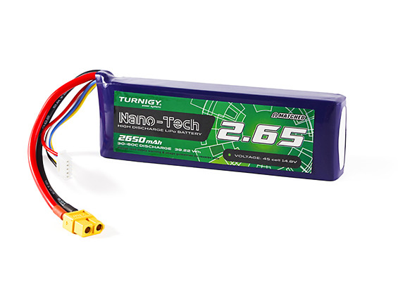Turnigy Nano-Tech 2650mAh 4S 30C Lipo Pack w/XT60 | HobbyKing