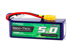Turnigy Nano-Tech 5000mAh 6S 70C Lipo Pack w/XT90 (HR Technology)