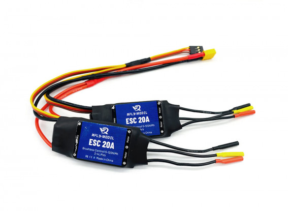 XFLY F-22 Raptor Twin 40mm EDF Jet Replacement 20A Brushless ESC w/XXT60 Connector (2pcs)