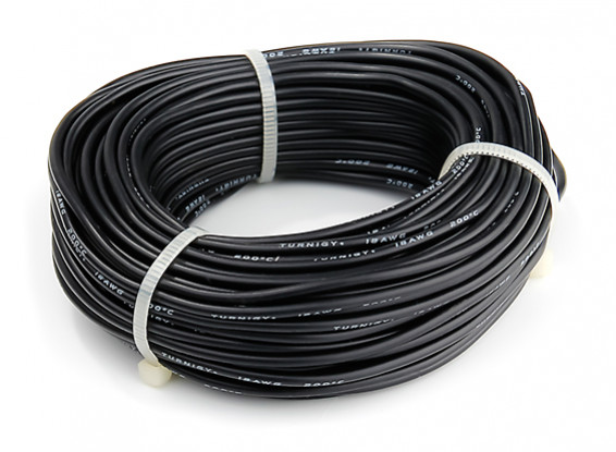Turnigy High Quality 18AWG Silicone Wire 20m (Black)
