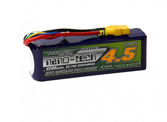 Turnigy nano-tech 4500mah 5S 35~70C Lipo Pack w/XT-90