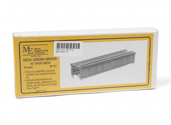 Micro Engineering N Scale 40ft Open Deck Girder Bridge Kit (75-151)