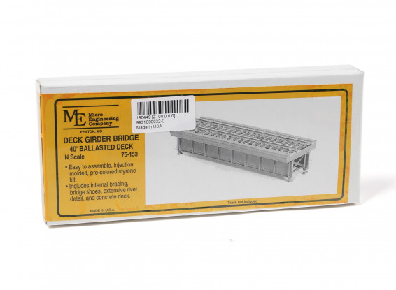 Micro Engineering N Scale 40ft Ballasted Deck Girder Bridge Kit (75-153)
