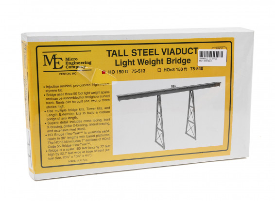Micro Engineering HO Scale 150ft Tall Steel Viaduct Light Weight Bridge Kit (75-513)