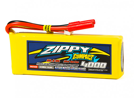 ZIPPY Compact 4000mAh 4S1P 20C Lipo Pack