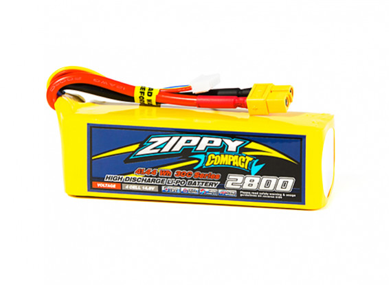 ZIPPY Compact 2800mAh 4S1P 30C Lipo Pack w/XT60