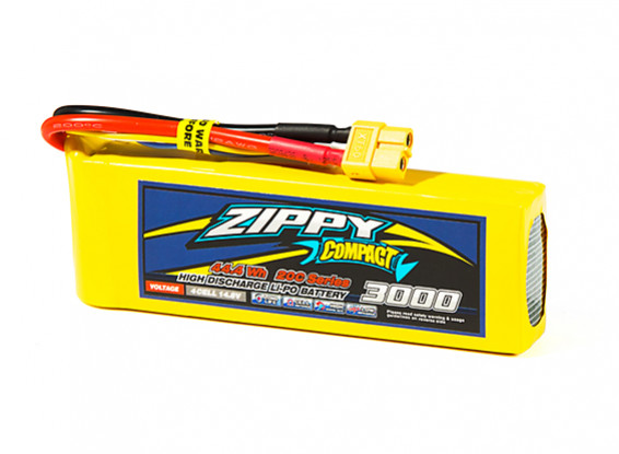 ZIPPY Compact 3000mAh 4S1P 20C LiPo Pack w/XT60