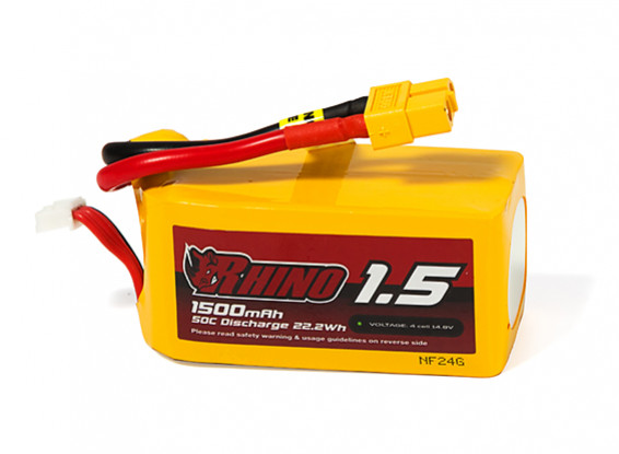 Rhino 1500mAh 4S 50C Lipo Pack w/XT60