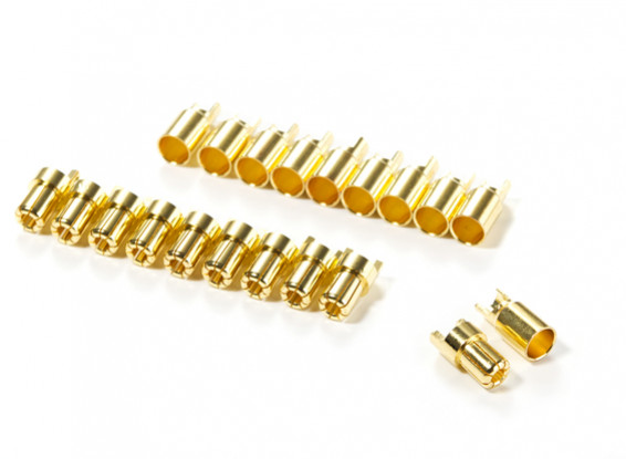  6mm HXT Gold Plated Solder Type Battery/Motor Connectors (10 pairs)