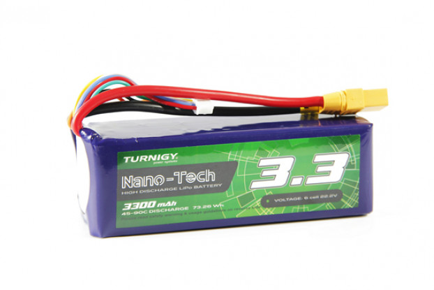 Turnigy Nano-Tech 3300mAh 6S 35C Lipo Pack w/XT90