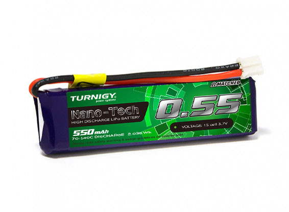 Turnigy Nano-Tech Plus 550mAh 1S 70C Lipo Pack w/JST-PH