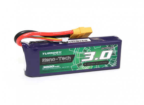Turnigy Nano-Tech Plus 3000mAh 4S 70C LiPo Battery Pack w/XT90
