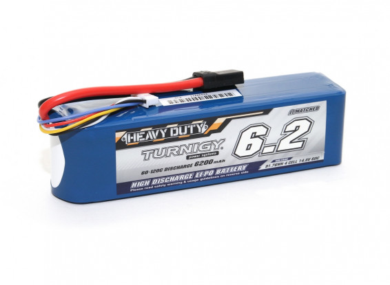 Turnigy Heavy Duty 6200mAh 4S 60C LiPo Battery Pack w/TR