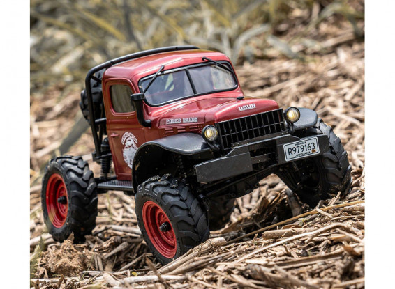 FMS (RTR) 1:24 FCX24 Power Wagon V2 (Red) 4WD Rock Crawler w/2-Speed Transmission, Tx, LiPo & Charger 