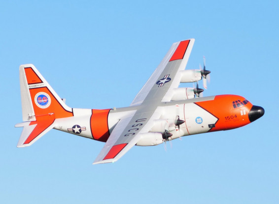 Avios (PNF) C-130 V2 Turbohélice a Escala de la Guardia Costera de los Estados Unidos con Retráctiles y Aletas EPO (1600mm)