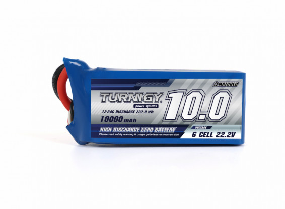 Turnigy High Capacity 10000mAh 6S 12C Multi-Rotor Lipo Pack w/XT90