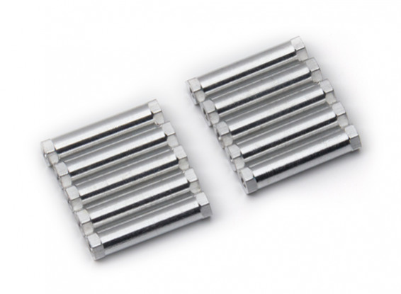 Ligera Ronda de aluminio Sección espaciador M3x24mm (plata) (10 piezas)