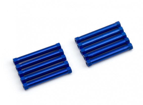 Ligera Ronda de aluminio Sección espaciador M3x26mm (azul) (10 piezas)