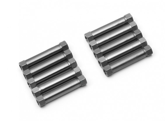 Ligera Ronda de aluminio Sección espaciador M3x26mm (titanio) (10 piezas)