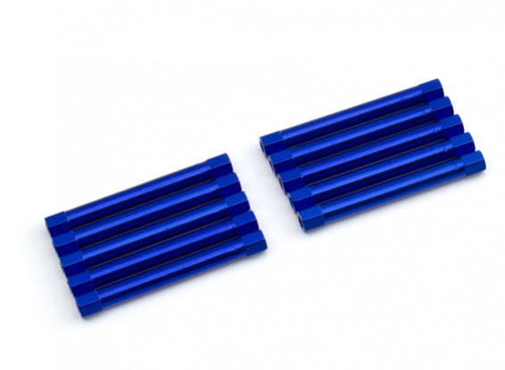 Ligera Ronda de aluminio Sección espaciador M3x45mm (azul) (10 piezas)