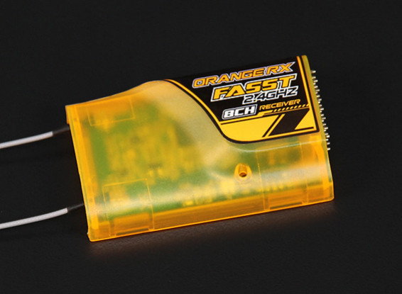 OrangeRx Futaba FASST Compatible 8Ch receptor de 2,4 GHz (caso de naranja - top)