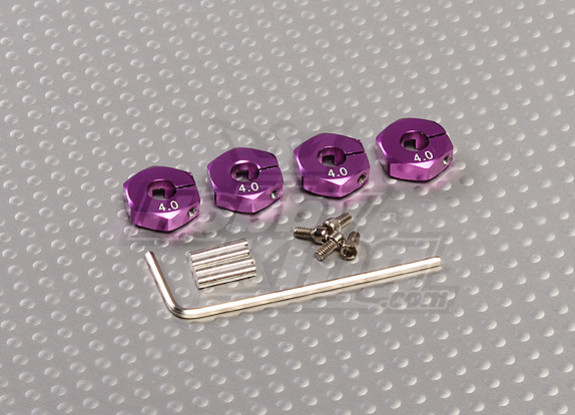 Adaptadores púrpura ruedas de aluminio con tornillos de seguridad - 4 mm (12 mm Hex)