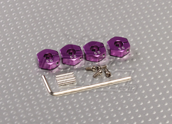 Adaptadores púrpura ruedas de aluminio con tornillos de seguridad - 5 mm (12 mm Hex)