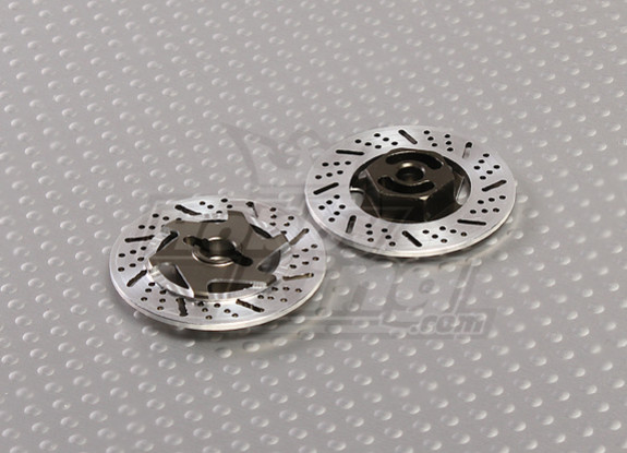 1/10 adaptadores de rueda del freno de disco de 12 mm Hex (Titanio Acabado - 2 piezas)