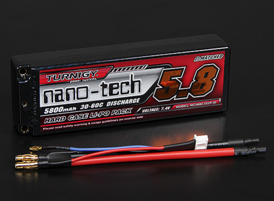 Turnigy nano-tech 5800mah 2S2P 30 ~ 60C Lipo Pack de Hardcase (ROAR APROBADO)