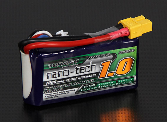 Turnigy nano-tech 1000mAh 3S 45 ~ 90C Lipo Pack de