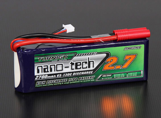 Turnigy nano-tech 2700mah 3S Lipo 65 ~ 130C Paquete