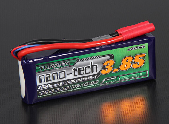 Turnigy nano-tech 3850mah 2S 65 ~ 130C Lipo Paquete