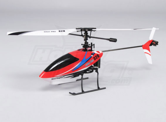 Solo Pro 328 de 4 canales helicóptero fijo Pitch - Rojo (RTF)