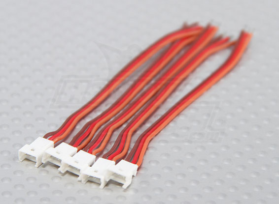 Servo micro conector del cable 1,25 mm - enchufe masculino (5pcs / bolsa)