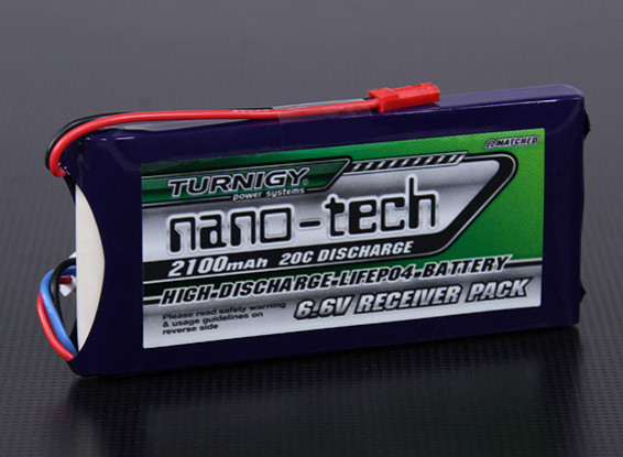 Turnigy nano-tech 2100mAh 2S1P 20 ~ 40C Receptor Paquete LiFePo4