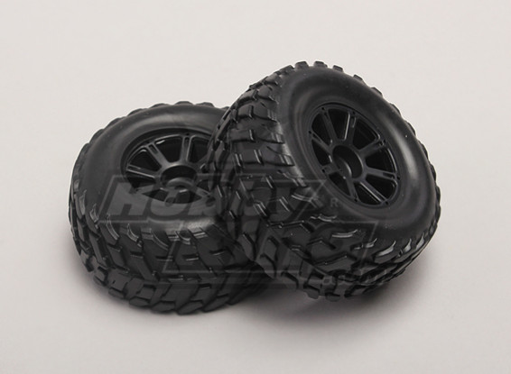 Ruedas / Neumáticos (2pcs / bolsa) - 1/18 4WD RTR corta Curso de camiones