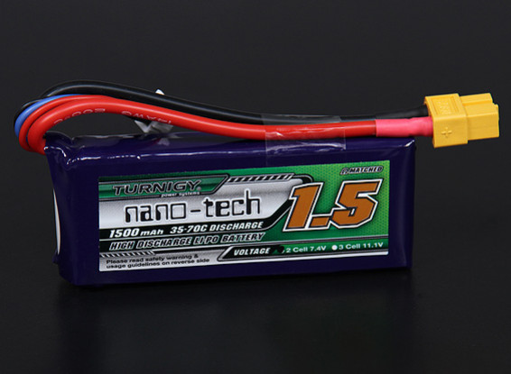 Turnigy nano-tech 1500mah 2S 35 ~ 70C Lipo Pack de
