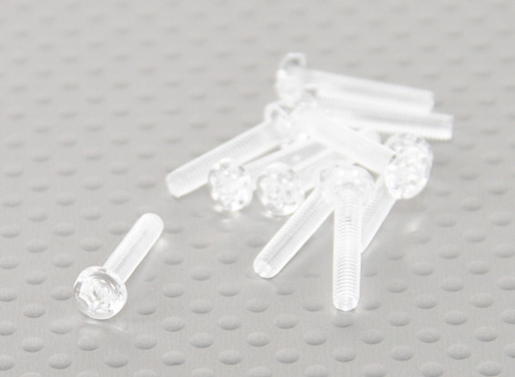 Tornillos de policarbonato transparentes M3x15mm - 10pcs / bag