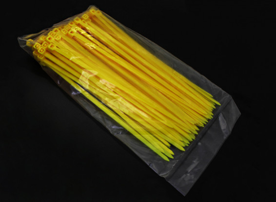 Zip eléctrica / 4mm de uniones de cable de nylon x 150 mm - 100 / bolsa (amarillo)