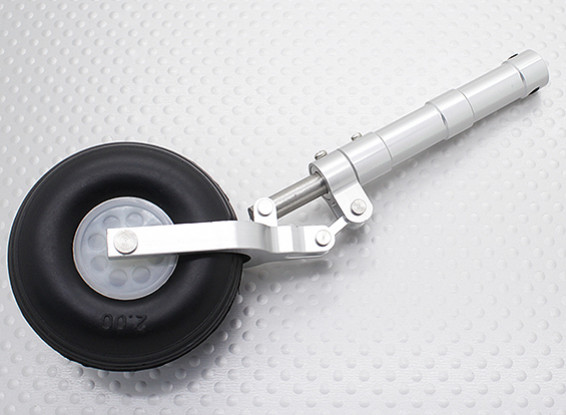 Aleación Oleo Strut nariz con la rueda y el neumático de goma (longitud 111 mm, 4 mm pasador de montaje)