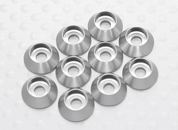 Sockethead arandela de aluminio anodizado M3 (plata) (10 piezas)
