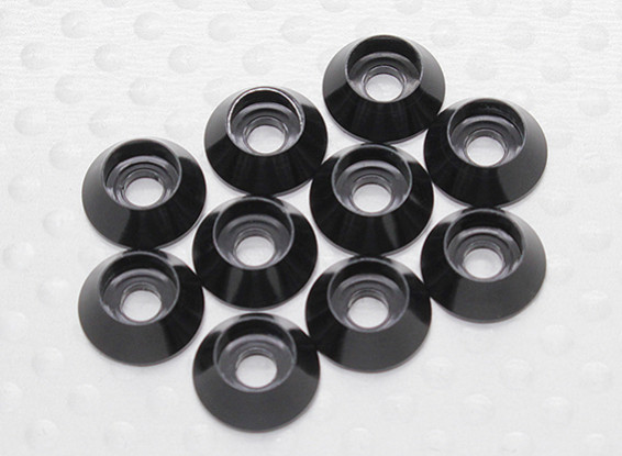 Sockethead arandela de aluminio anodizado M3 (Negro) (10 piezas)
