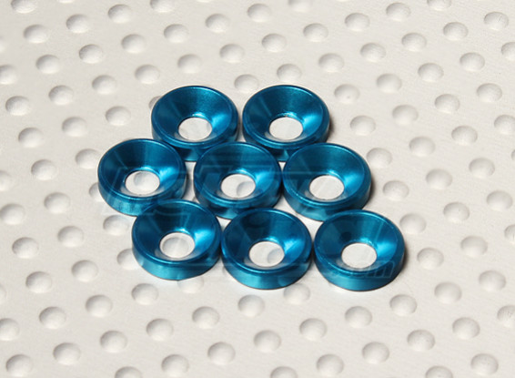 Avellanado arandela de aluminio anodizado M3 (azul) (8pcs)
