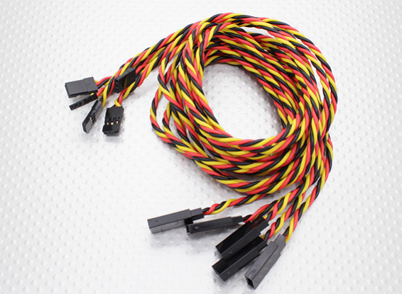 Twisted 80cm Servo cable de prolongación (JR) 22 AWG (5pcs / set)