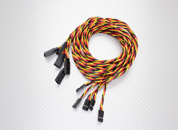 Twisted 100cm Servo Cable de extensión (JR) 22 AWG (5pcs / set)