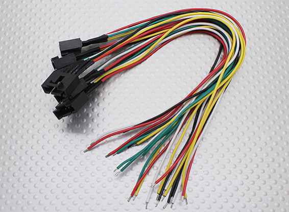 Molex 5 Pin Cable conector hembra con 230 mm x 26 AWG alambre (5 piezas)