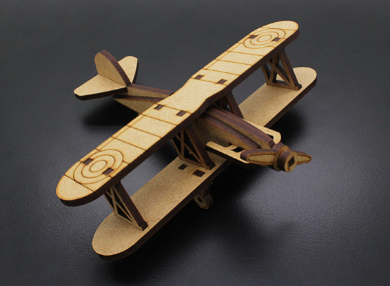 Biplano de corte del laser Modelo de madera (KIT)