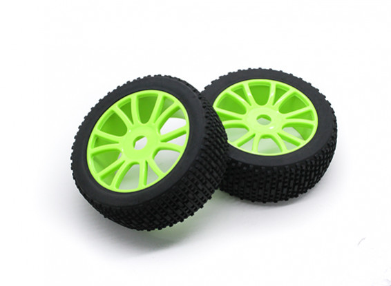 HobbyKing 1/8 Escala Scrambler Y habló la rueda / neumático de 17 mm Hex (verde)