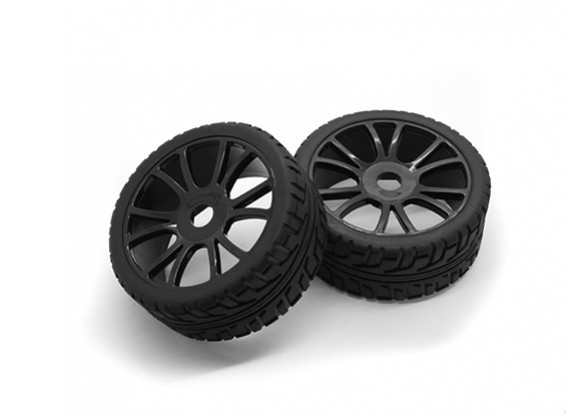 HobbyKing 1/8 Escala de ruedas RX Rally de radios en Y / neumático de 17 mm Hex (Negro)